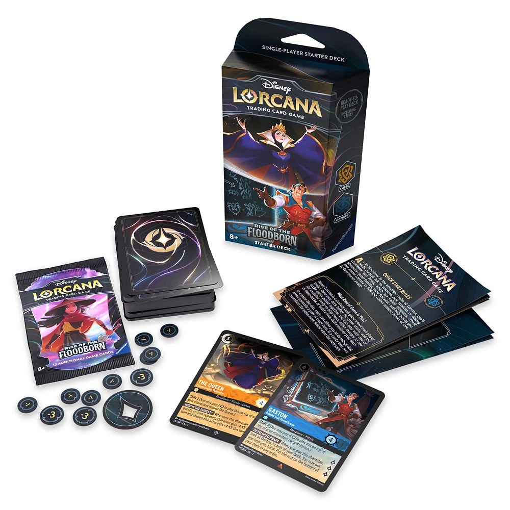 Disney Lorcana Trading Card Game By Ravensburger β Rise Of The Floodborn β Starter Deck β Evil Queen And Gaston