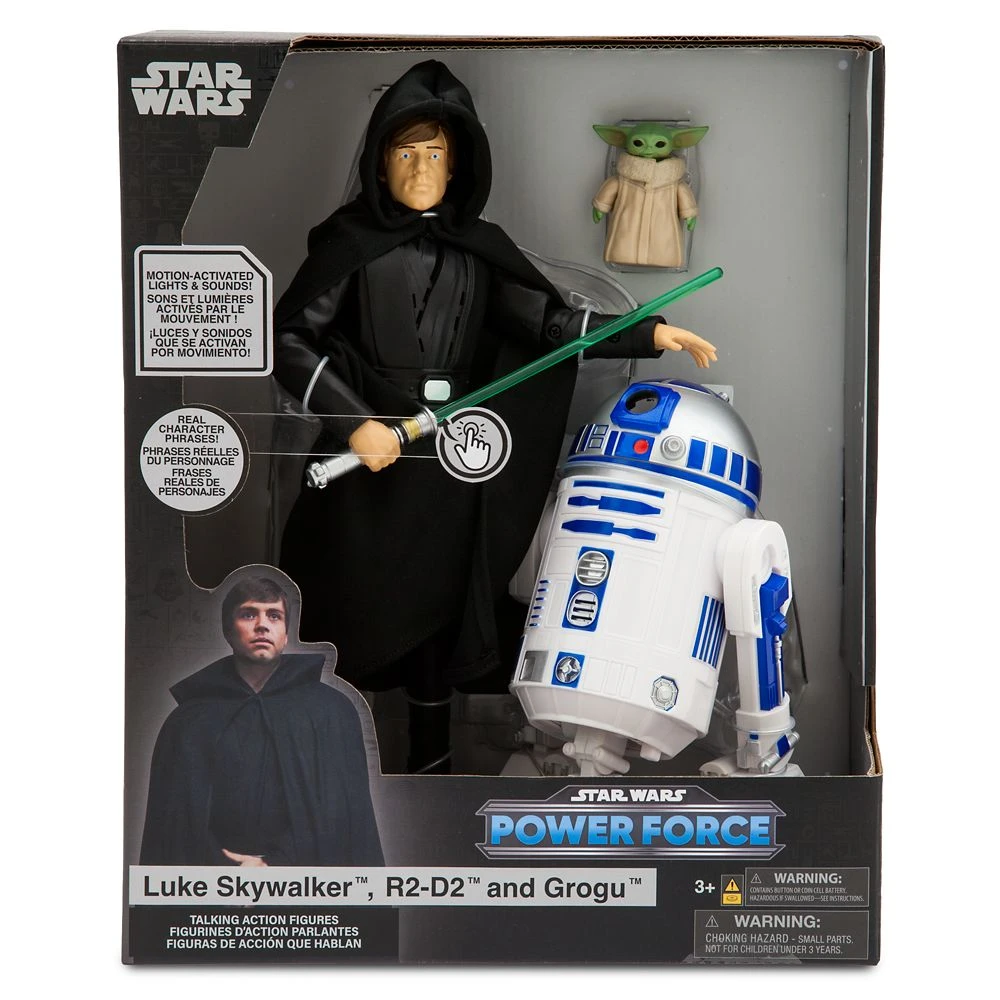 Disney Luke Skywalker, R2-D2 And Grogu Talking Action Figure Set β Star Wars Power Force β 10'' H - Image 4