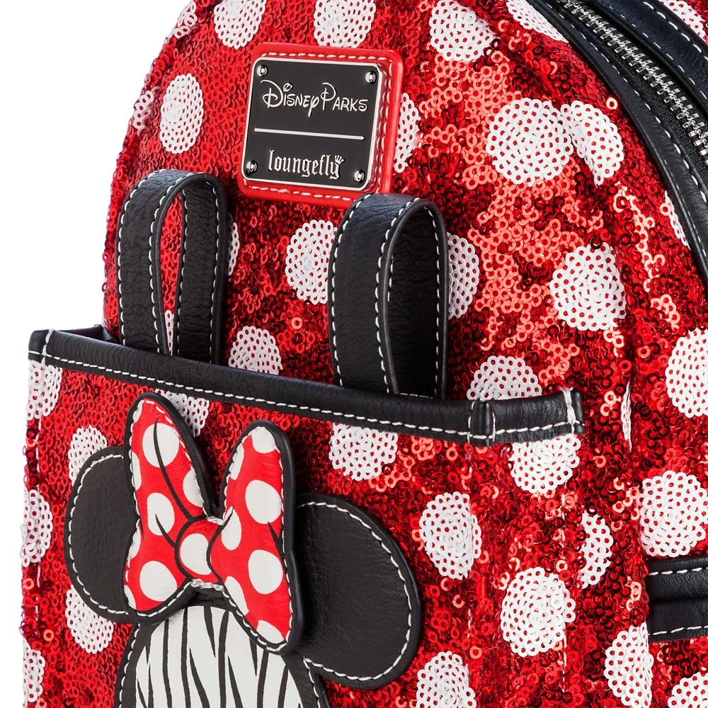 Disney Minnie Mouse Sequin Polka Dot Loungefly Mini Backpack - Image 4