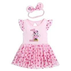 Disney Minnie Mouse 1st Birthday Dress Set For Baby