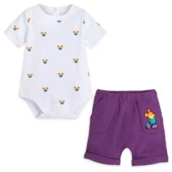 Mickey Mouse Icon Bodysuit And Shorts Set For Baby β Disney Pride Collection