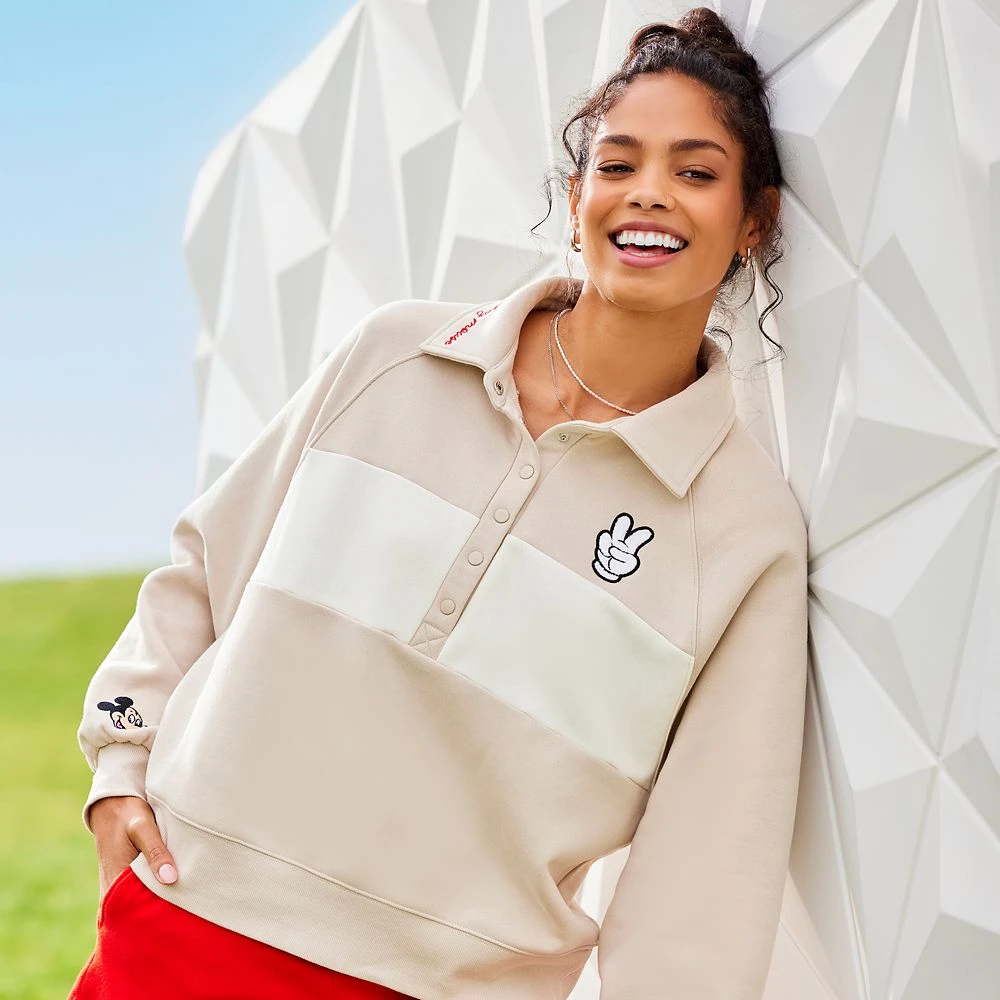 Disney Mickey Mouse Peace Sign Sweatshirt For Women - Image 2