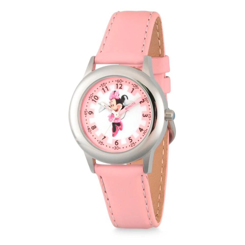 Disney Minnie Mouse Stainless Steel Time Teacher Watch For Kids