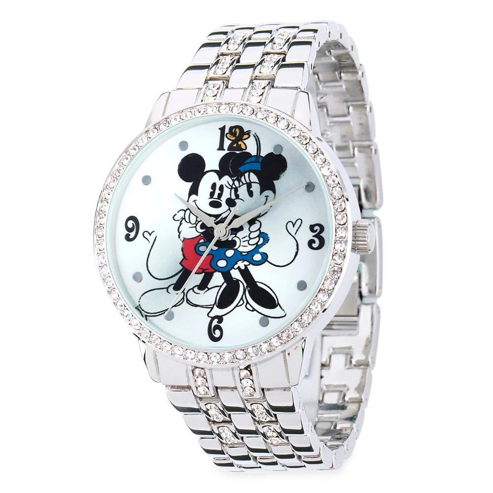 Disney Mickey And Minnie Mouse Silver Alloy Watch For Women
