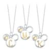 Disney Mickey Mouse Icon With Initial Necklace
