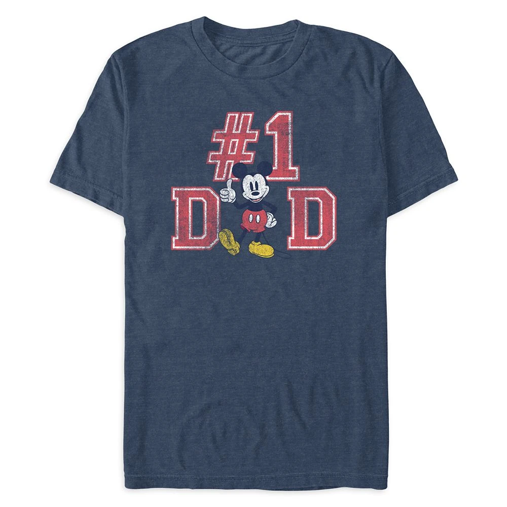Disney Mickey Mouse ''#1 Dad'' Heathered T-Shirt For Men
