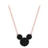 Disney Mickey Mouse Black Pave Necklace By CRISLU – Rose Gold