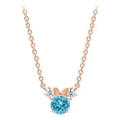 Disney Minnie Mouse Birthstone Necklace For Kids By CRISLU β Rose Gold