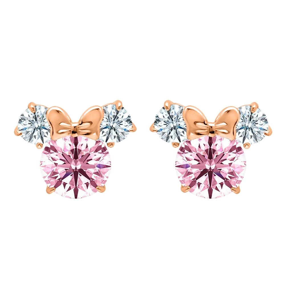 Disney Minnie Mouse Earrings For Kids By CRISLU β Pink - Image 2