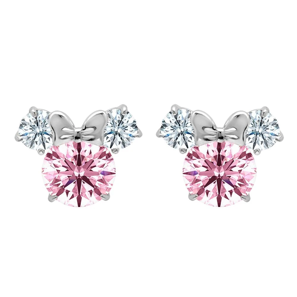 Disney Minnie Mouse Earrings For Kids By CRISLU β Pink