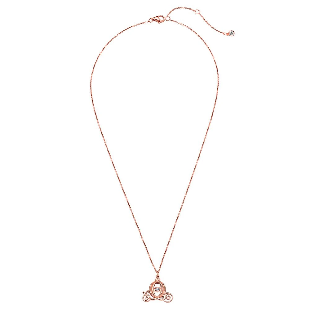Disney Cinderella Coach Rose Gold Necklace By CRISLU - Image 3