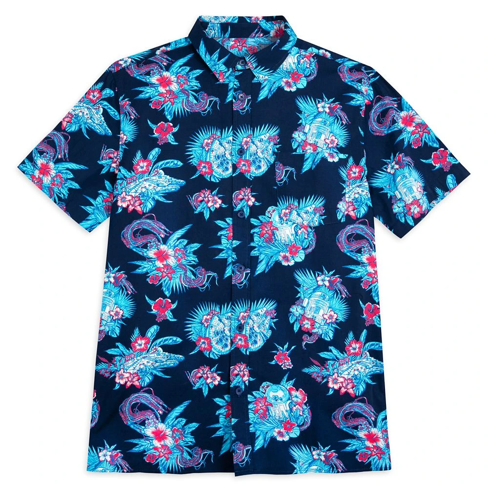 Disney Millennium Falcon And R2-D2 Woven Shirt For Adults β Star Wars